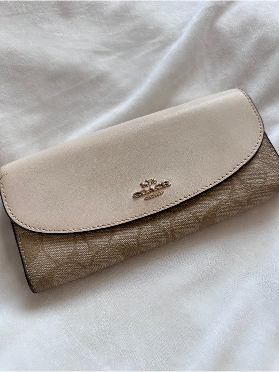 Coach Handbags - Coach Horse and Carriage Khaki Brown Leather Large Flap Wallet
